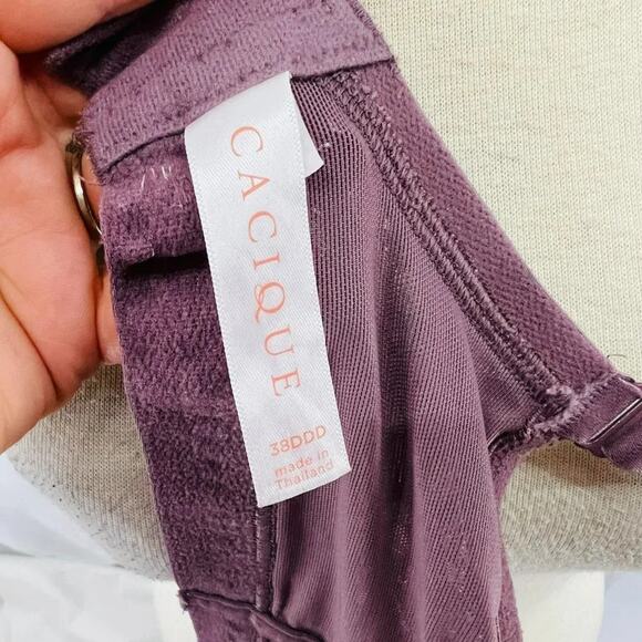 Lane Bryant Cacique Bra Modern Lace Lightly Lined Full Coverage Plum Purple - Picture 7 of 9